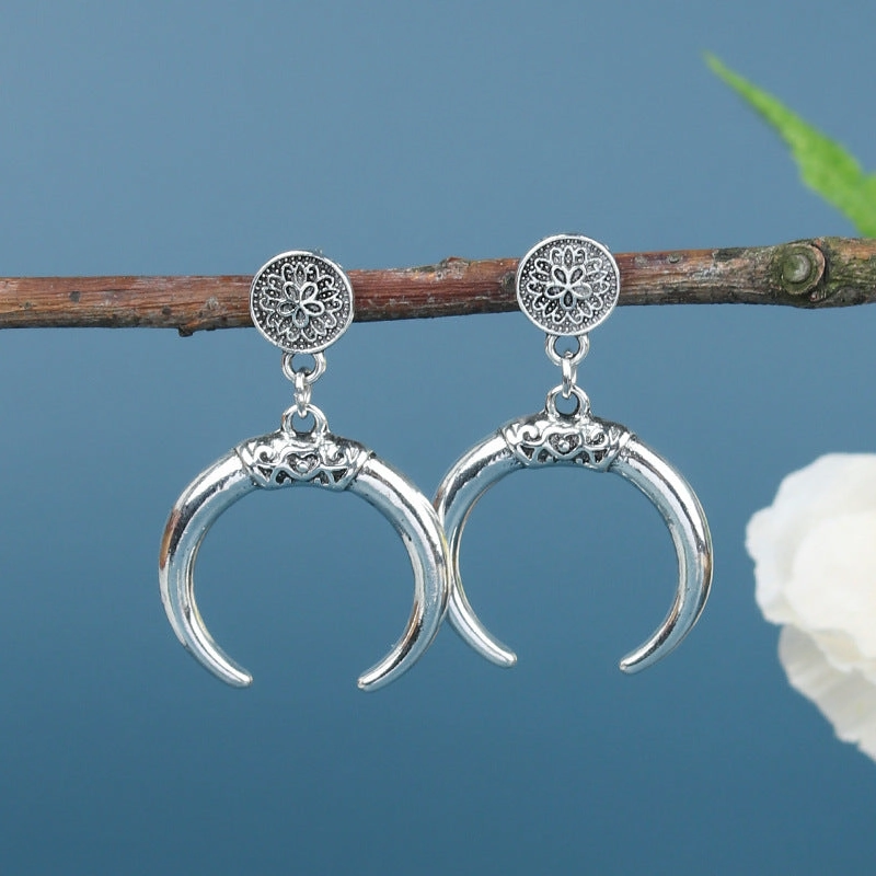 Wholesale Bohemian Silver Turquoise Alloy Earrings