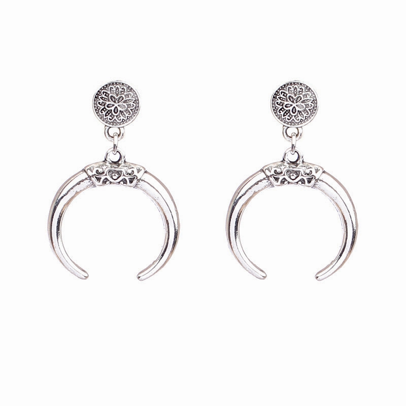 Wholesale Bohemian Silver Turquoise Alloy Earrings
