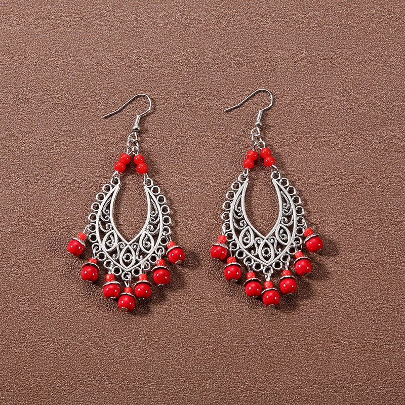 Wholesale Bohemian Tassel Turquoise Vintage Earrings