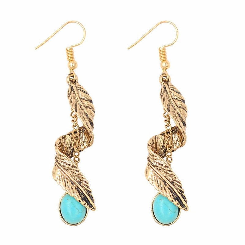 Wholesale Bohemian Tassel Vintage Turquoise Earrings