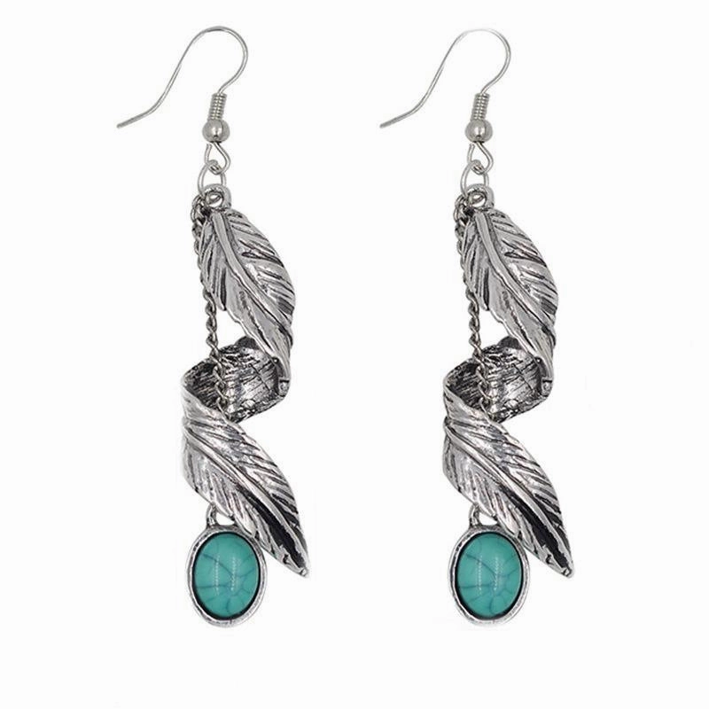 Wholesale Bohemian Tassel Vintage Turquoise Earrings