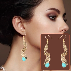 Wholesale Bohemian Tassel Vintage Turquoise Earrings