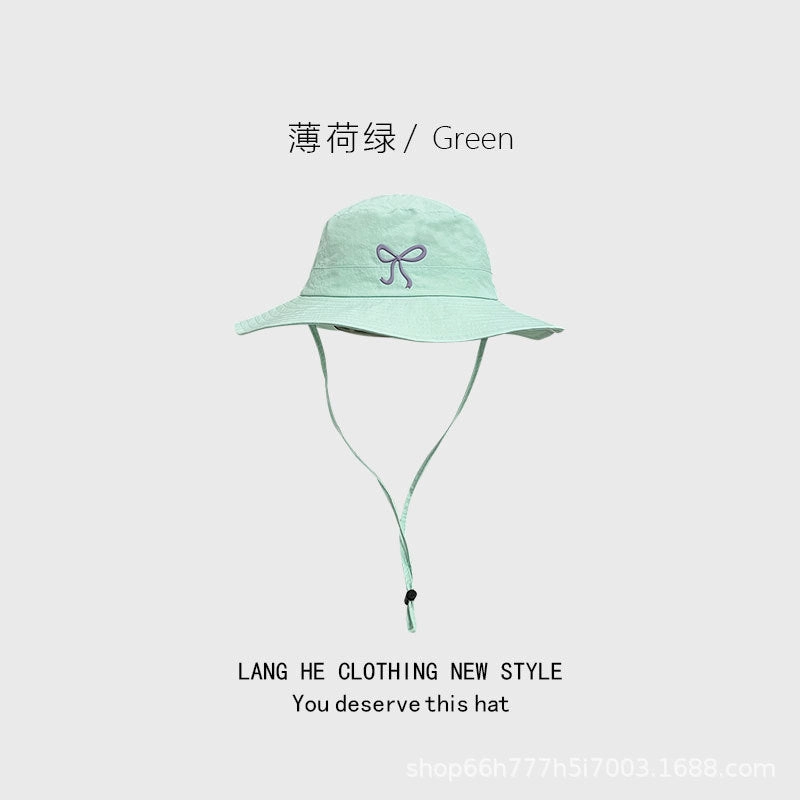Wholesale Bow Summer Sun Protection Bucket Hat