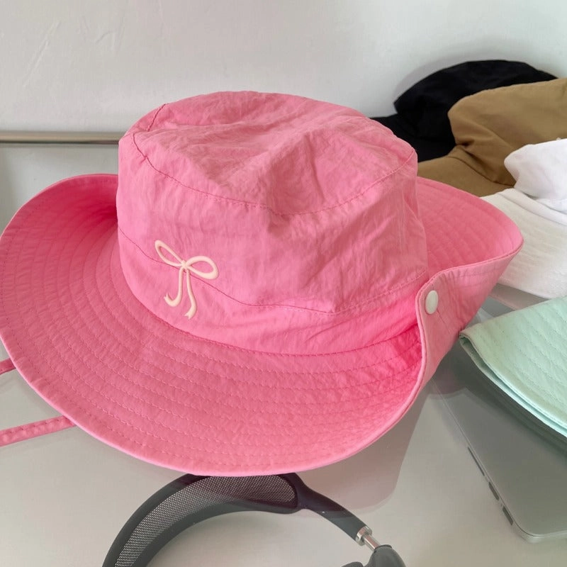 Wholesale Bow Windproof Rope Quick-drying Mountaineering Bucket Hat