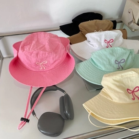 Wholesale Bow Windproof Rope Quick-drying Mountaineering Bucket Hat
