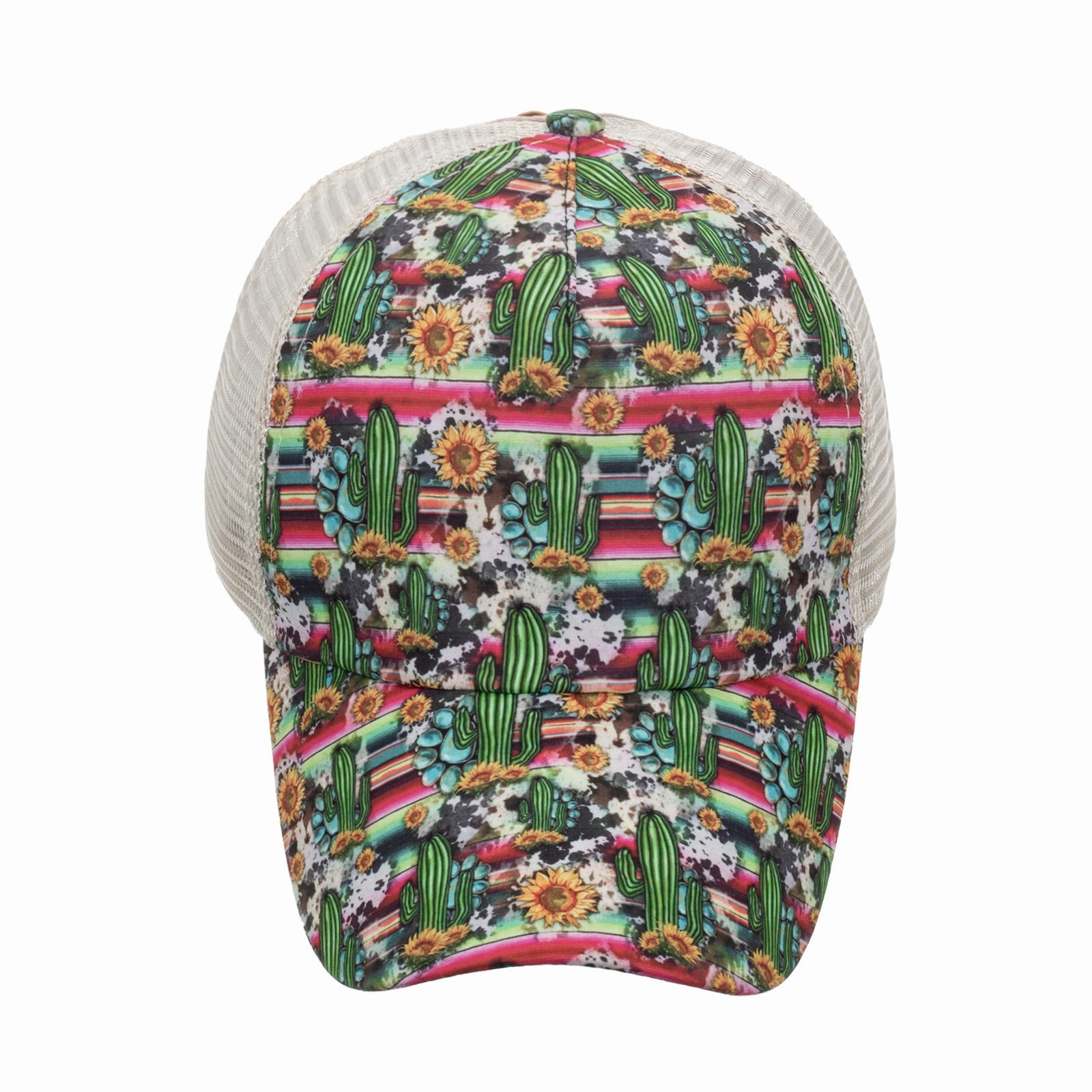 Wholesale Cactus striped cross mesh baseball cap