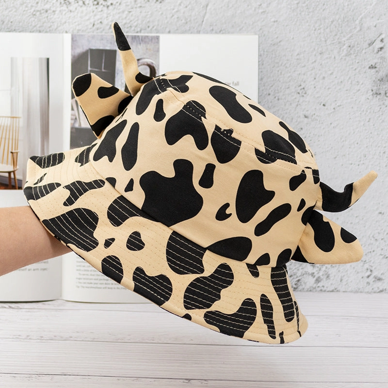 Wholesale Calf Horn Versatile Fashion Cow Pattern Bucket Hat
