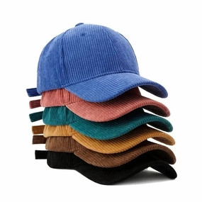 Wholesale Candy Colored Corduroy Autumn and Winter Warm Pure Cotton Fashionable Sun Shading Baseball Cap