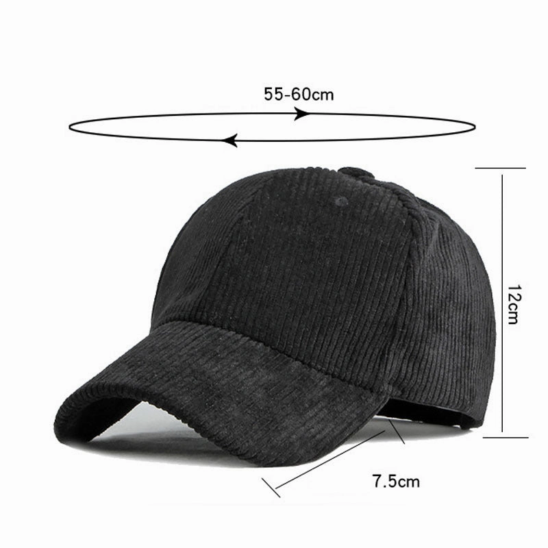Wholesale Candy Colored Corduroy Autumn and Winter Warm Pure Cotton Fashionable Sun Shading Baseball Cap