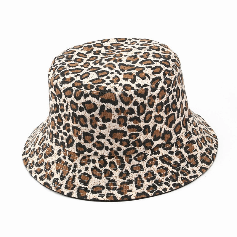 Wholesale Canvas Double -sided Leopard Fisherman Hat