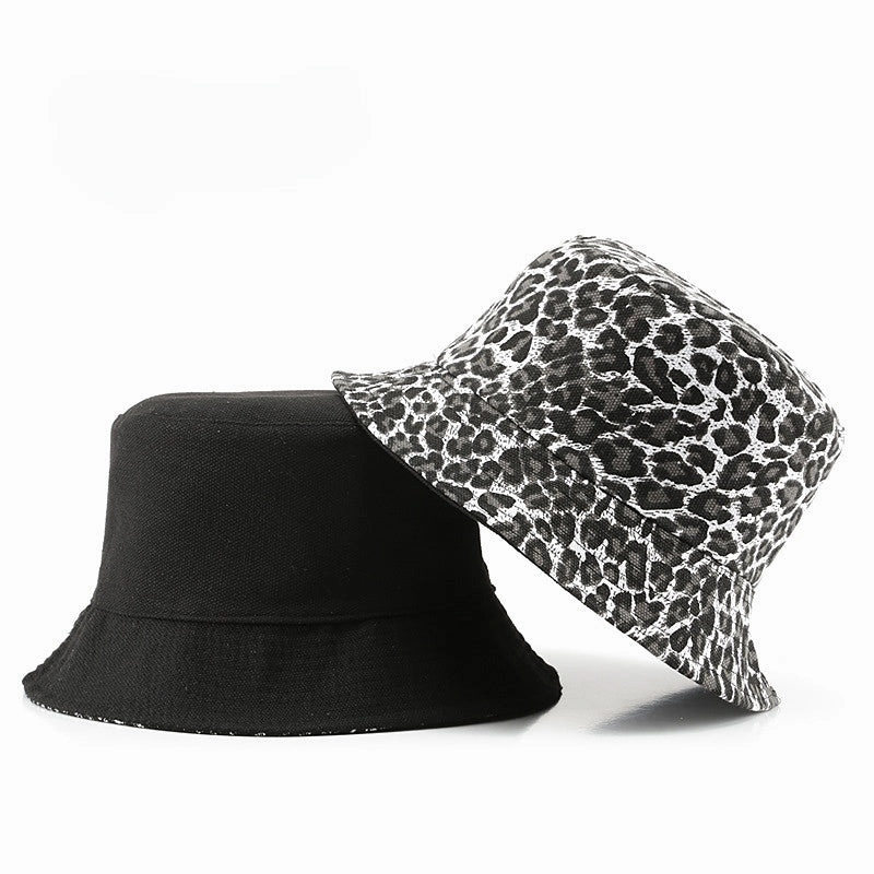 Wholesale Canvas Double -sided Leopard Fisherman Hat