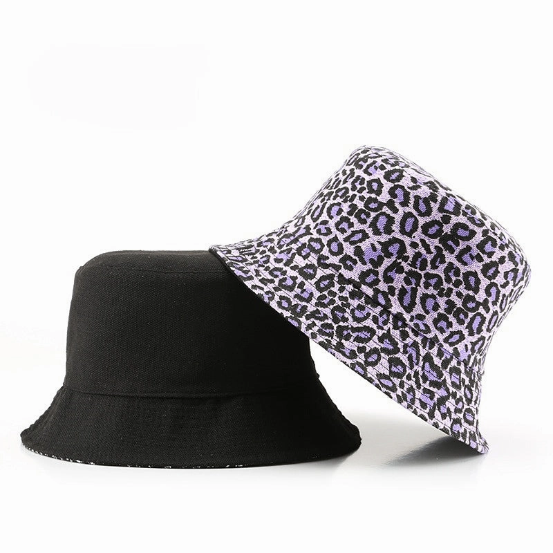 Wholesale Canvas Double -sided Leopard Fisherman Hat