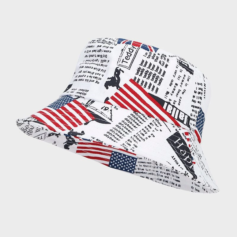 Wholesale Canvas Flag Print Pattern Bucket Hat