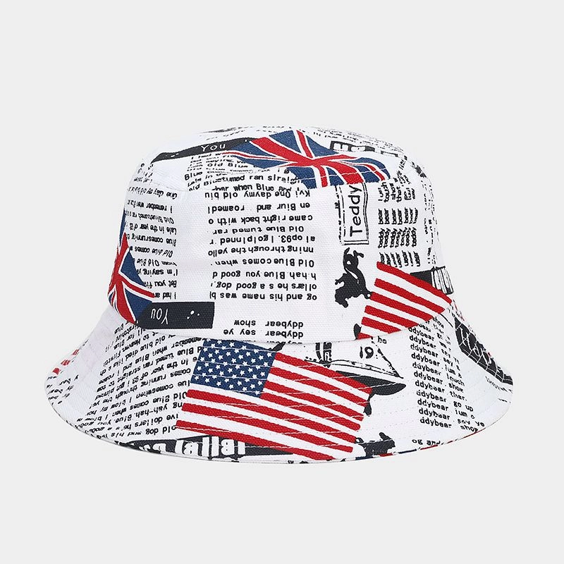 Wholesale Canvas Flag Print Pattern Bucket Hat