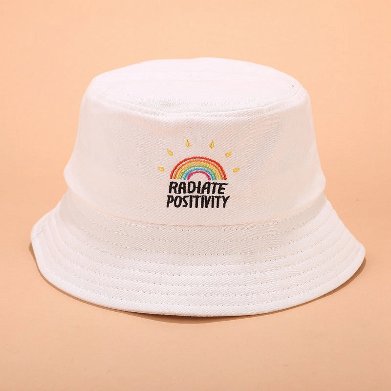 Wholesale Canvas LGBT Rainbow Embroidered Bucket Hat