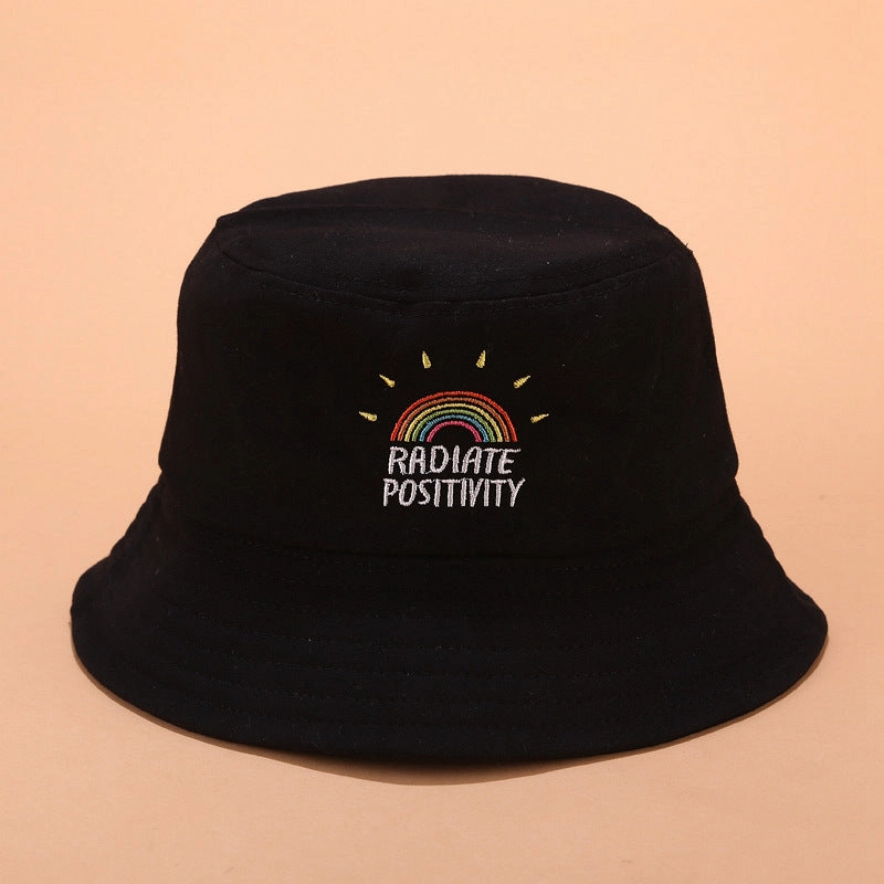 Wholesale Canvas LGBT Rainbow Embroidered Bucket Hat
