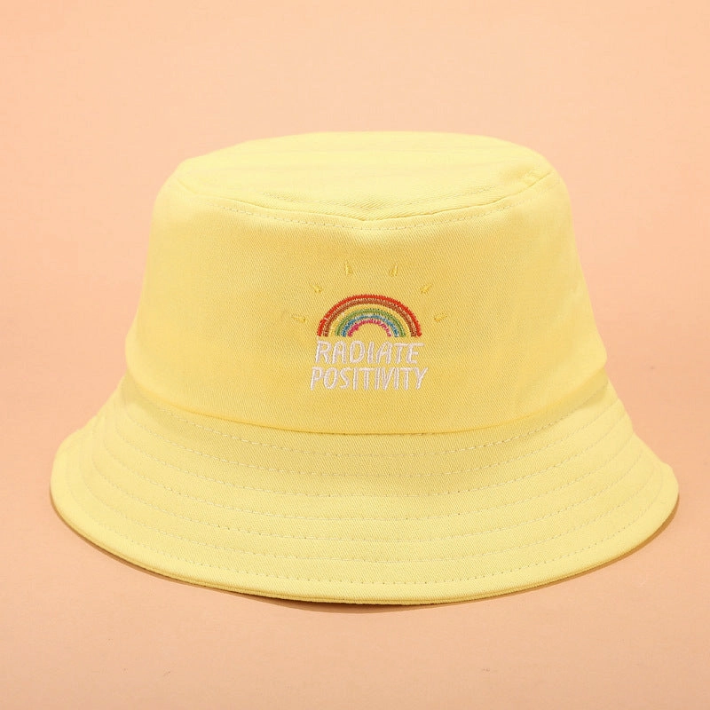 Wholesale Canvas LGBT Rainbow Embroidered Bucket Hat