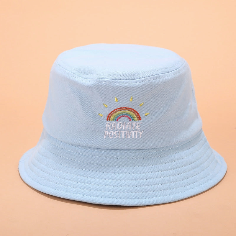 Wholesale Canvas LGBT Rainbow Embroidered Bucket Hat