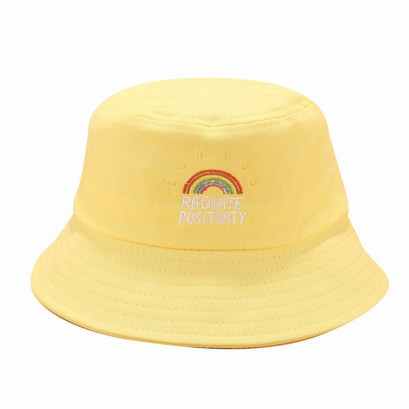 Wholesale Canvas LGBT Rainbow Embroidered Bucket Hat