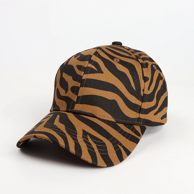 Wholesale Cartoon Cow Printed Curved Brim Baseball Cap Leopard Print Duckbill Cap