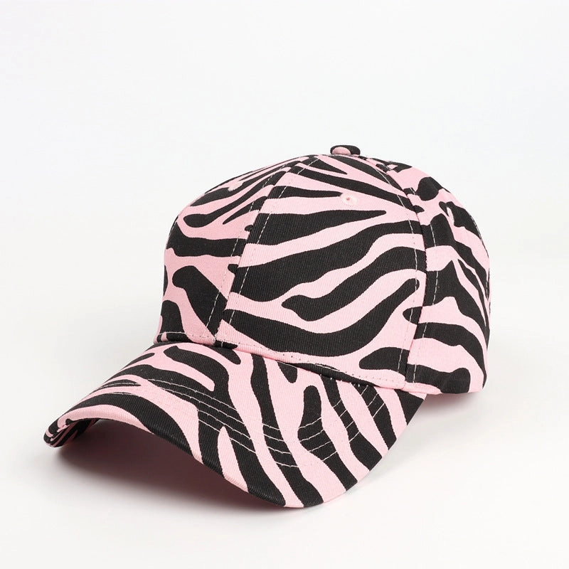 Wholesale Cartoon Cow Printed Curved Brim Baseball Cap Leopard Print Duckbill Cap