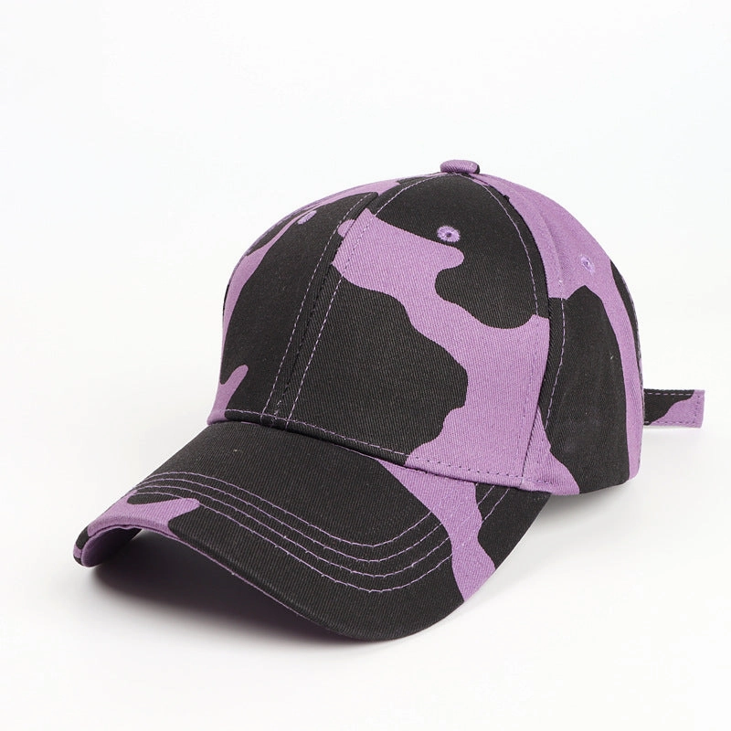 Wholesale Cartoon Cow Printed Curved Brim Baseball Cap Leopard Print Duckbill Cap