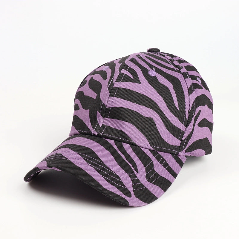 Wholesale Cartoon Cow Printed Curved Brim Baseball Cap Leopard Print Duckbill Cap