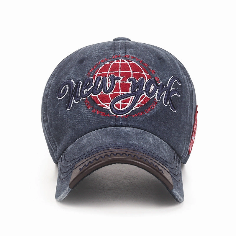 Wholesale Casual Adjustable Soft Top Washed Distressed Baseball Cap