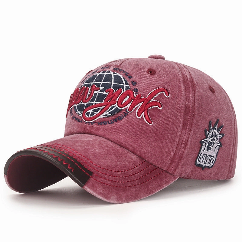 Wholesale Casual Adjustable Soft Top Washed Distressed Baseball Cap