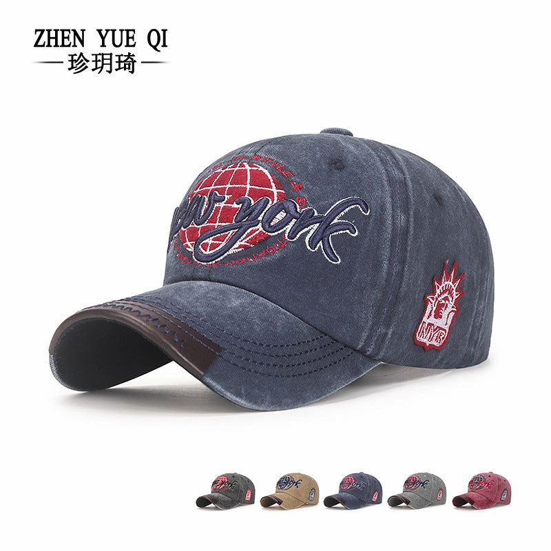 Wholesale Casual Adjustable Soft Top Washed Distressed Baseball Cap