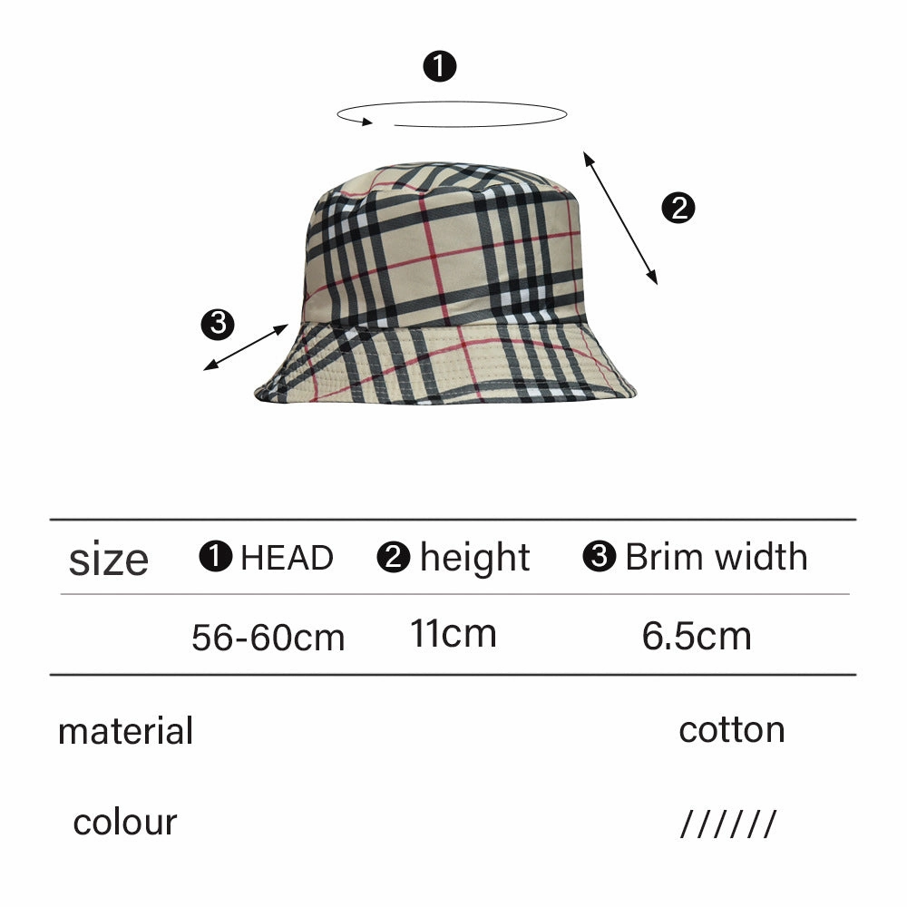 Wholesale Check stripe sun hat reversible
