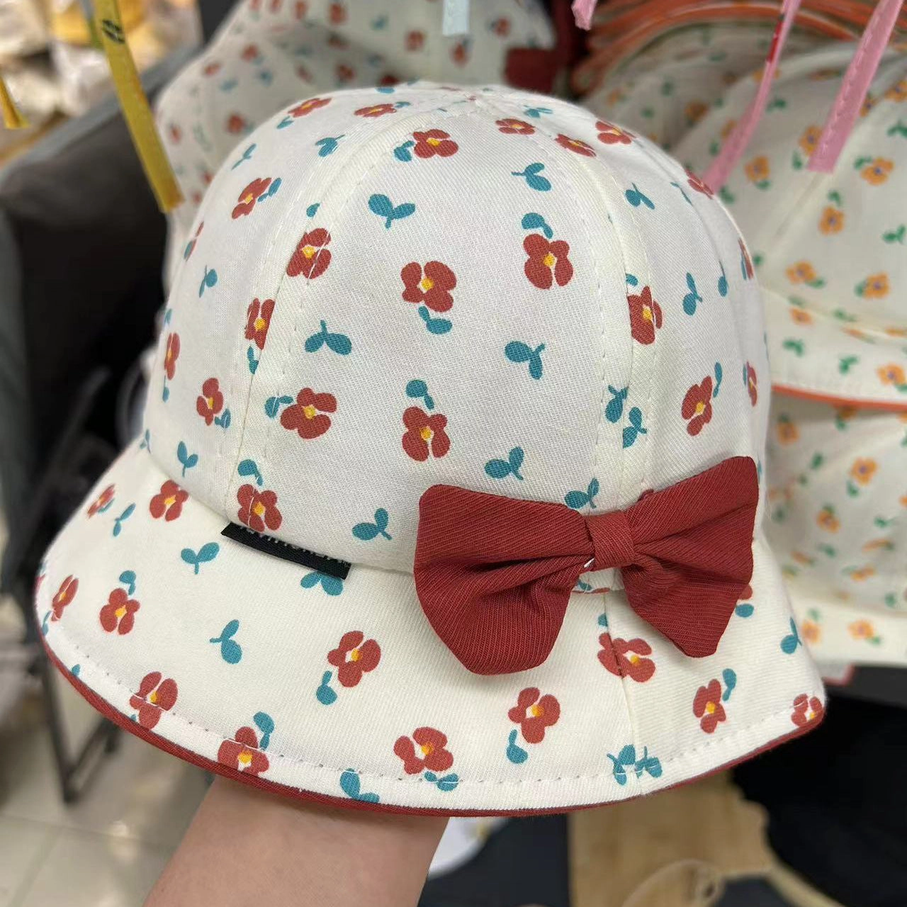 wholesale children Cotton Flower Bow Bucket Hat