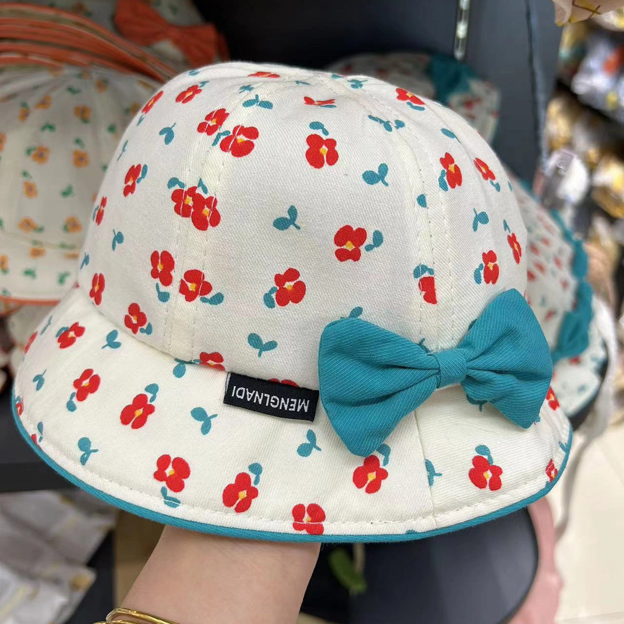 wholesale children Cotton Flower Bow Bucket Hat