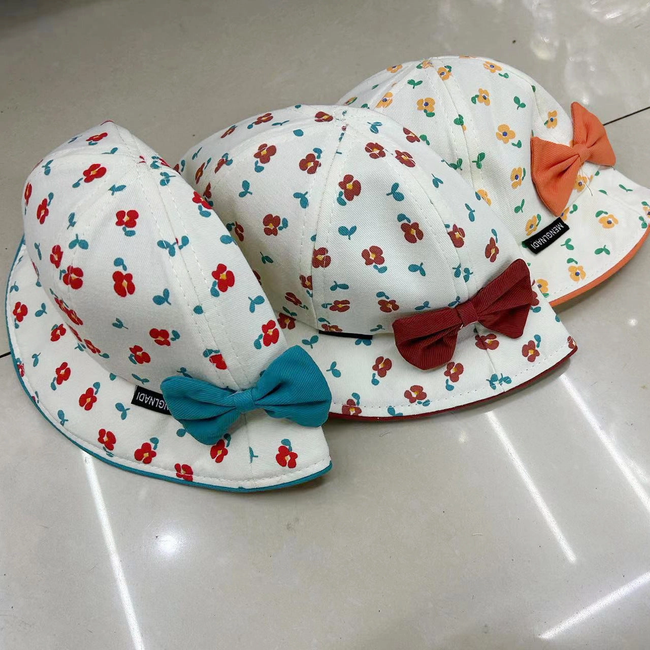 wholesale children Cotton Flower Bow Bucket Hat