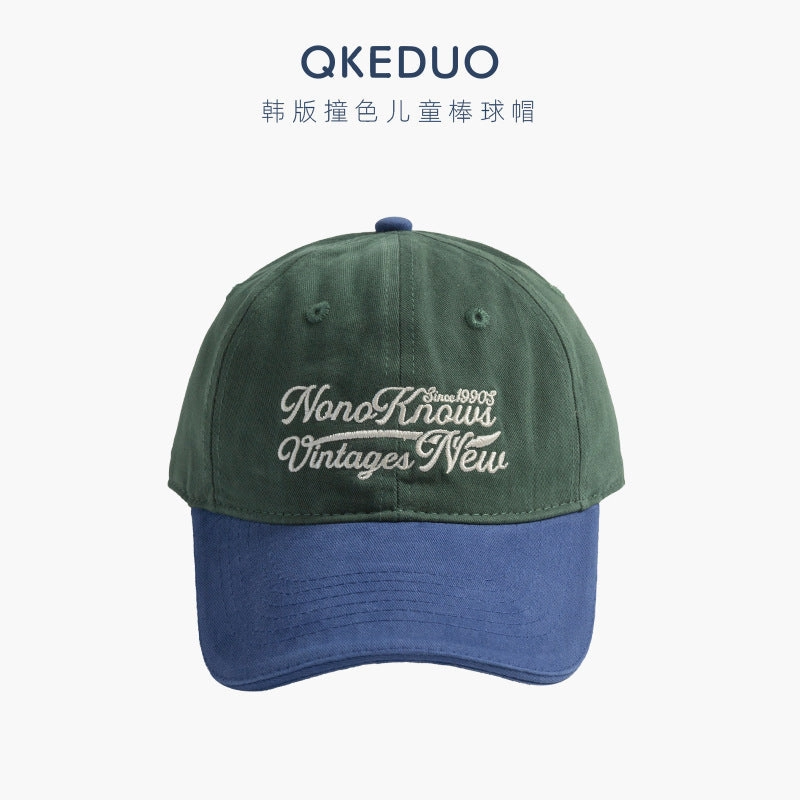 Wholesale Children's embroidered colorblock casual baseball cap