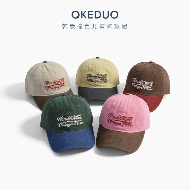 Wholesale Children's embroidered colorblock casual baseball cap