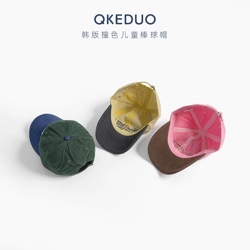 Wholesale Children's embroidered colorblock casual baseball cap