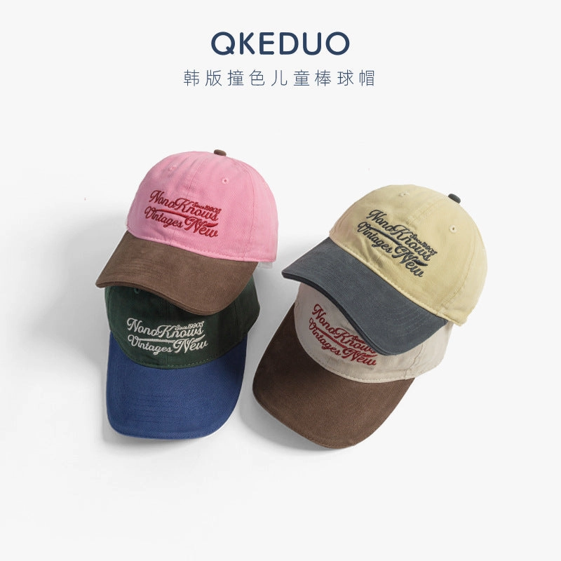 Wholesale Children's embroidered colorblock casual baseball cap