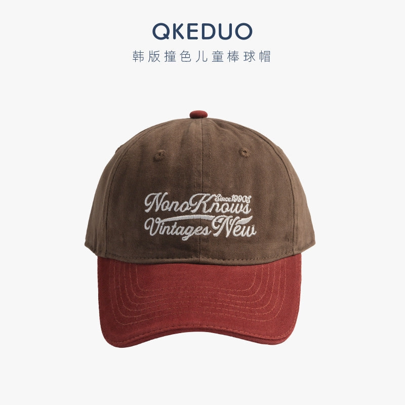 Wholesale Children's embroidered colorblock casual baseball cap