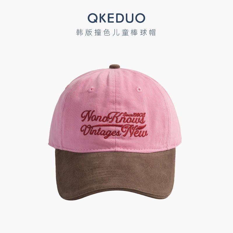 Wholesale Children's embroidered colorblock casual baseball cap