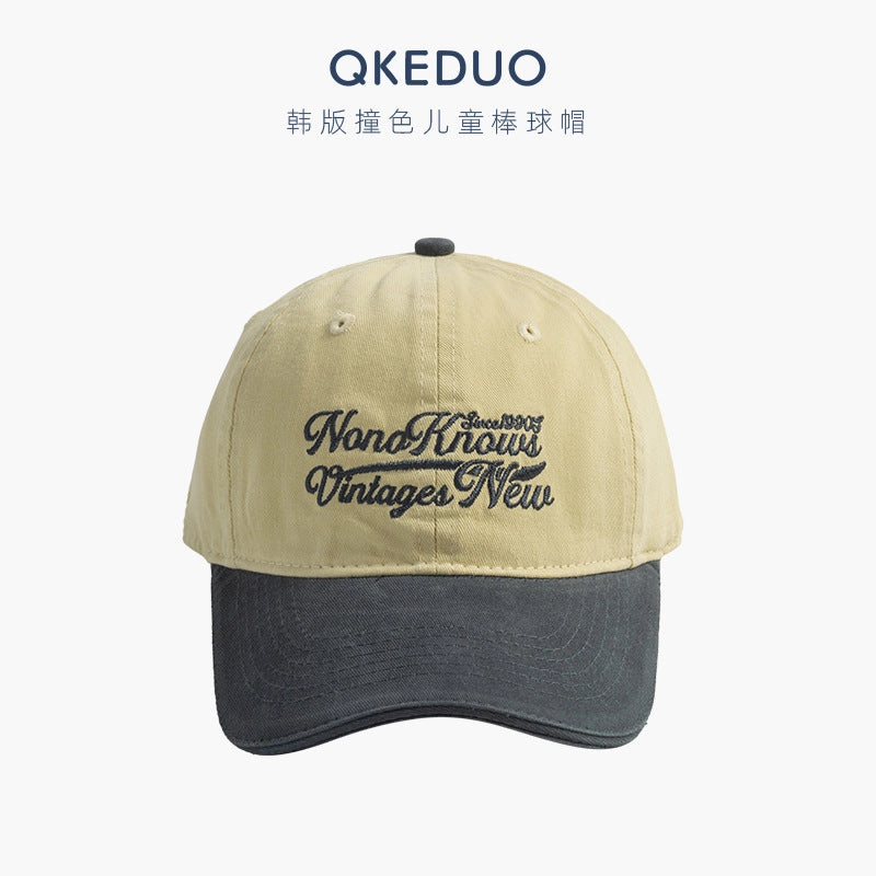 Wholesale Children's embroidered colorblock casual baseball cap