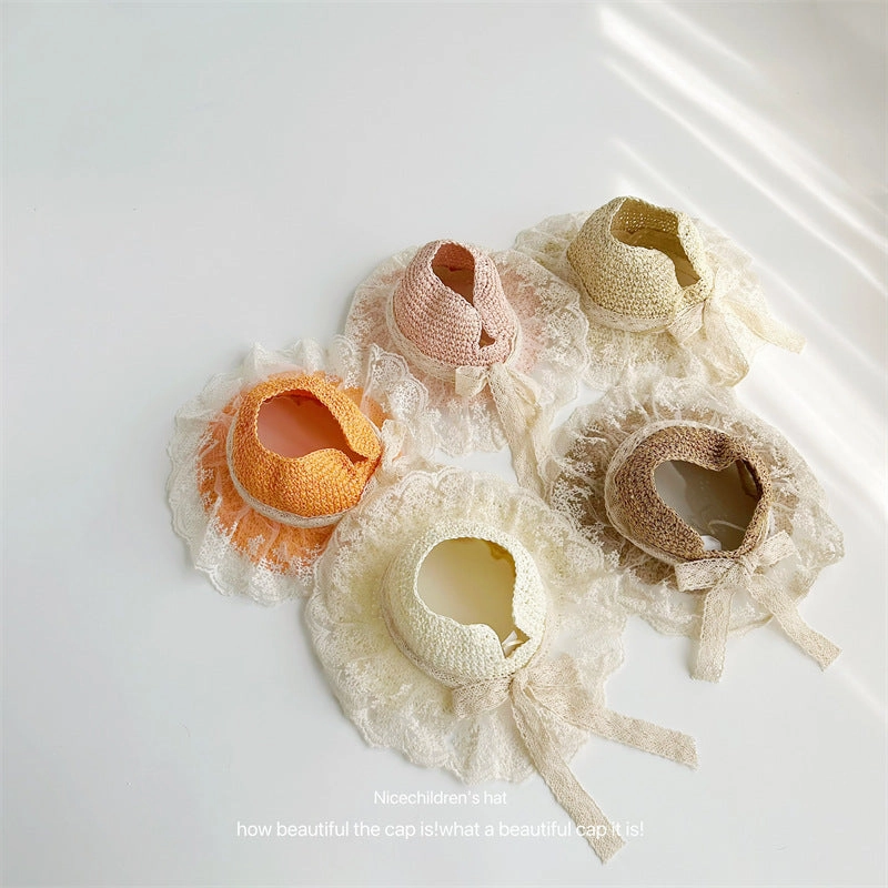 Wholesale Children's Empty Straw Hat with Bow