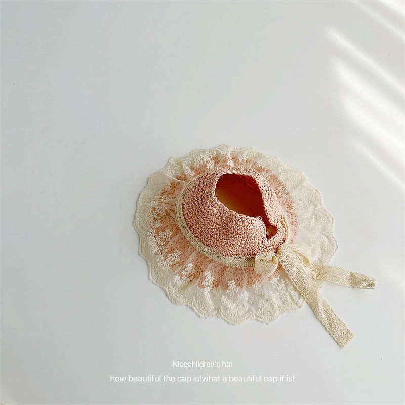 Wholesale Children's Empty Straw Hat with Bow
