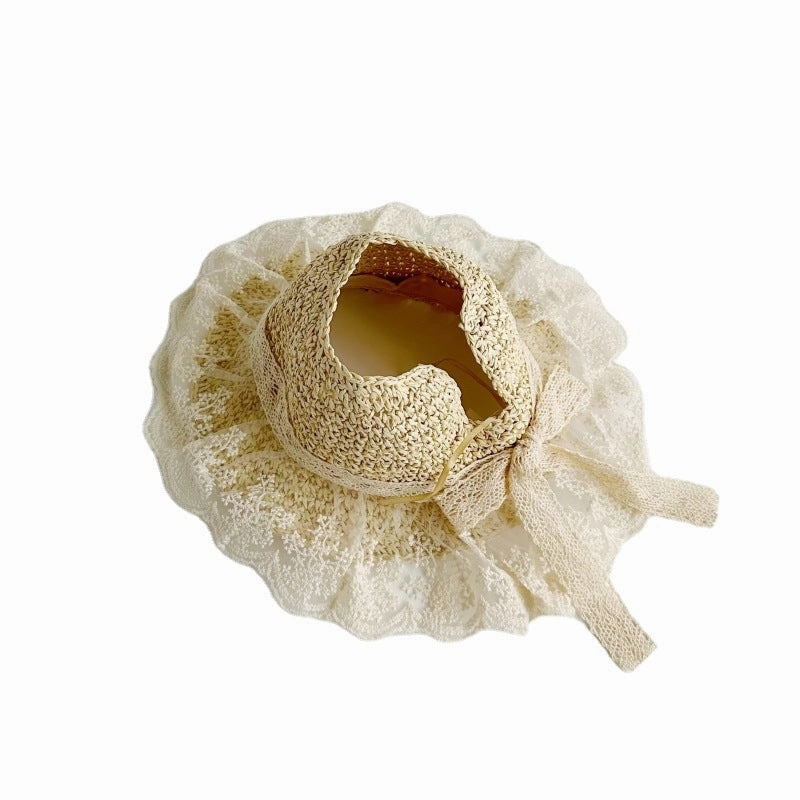 Wholesale Children's Empty Straw Hat with Bow