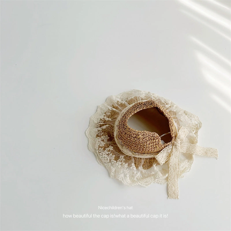 Wholesale Children's Empty Straw Hat with Bow