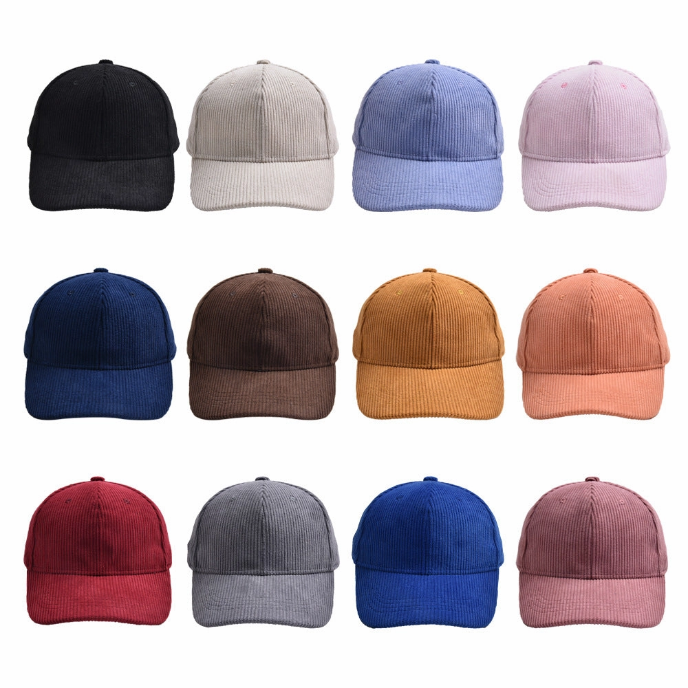 Wholesale children's solid color corduroy baseball cap