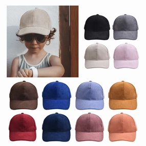 Wholesale children's solid color corduroy baseball cap