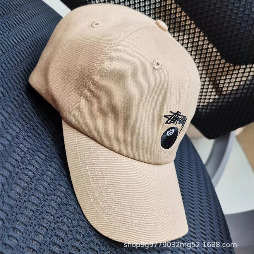 Wholesale classic soft top black 8 embroidered baseball cap