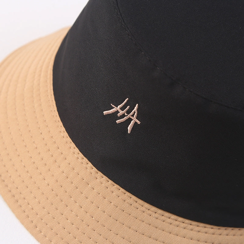 Wholesale Color Block Embroidery Polyester Sunshade Bucket Hat