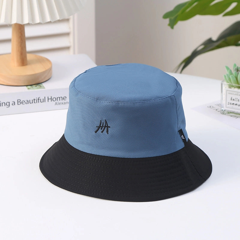 Wholesale Color Block Embroidery Polyester Sunshade Bucket Hat